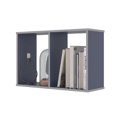 Nicho Conjunto Nichos 2 Compartimento Chicago Retangular MDP Parafuso Escritório Azul Plata Móveis 2