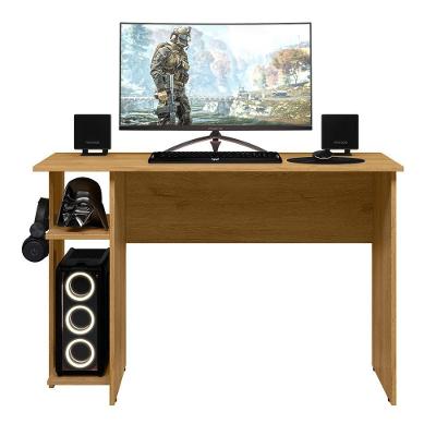 Mesa para Computador Retangular Casa da Riviera Gamer 2 Prateleiras Moderno MDP 114CM Marrom