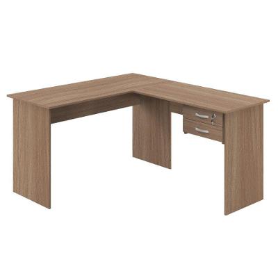 Mesa em l para Escritório Mesa em l com Gaveta Mantel Montana Moderno 2 Gavetas MDP