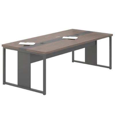 Mesa de Reunião Retangular Estilo Nobre Moderno sem Gavetas 240CM Freijó Preto Casah