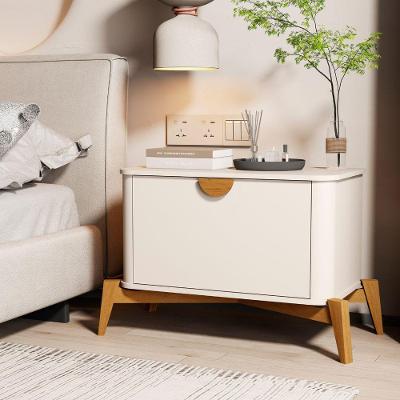 Mesa de Cabeceira Noah com 1 Gaveta MDF Off White Bechara Móveis