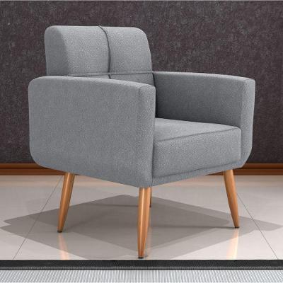 Poltrona Aurora para Sala Boucle Cinza Assento Espuma D23 Matrix