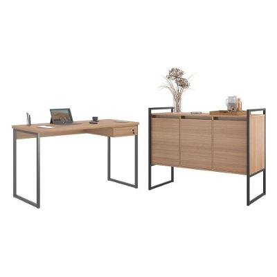 Conjunto de Mesa e Buffet Lumoro Garruer 1 Gaveta MDP 120CM Montana Casah