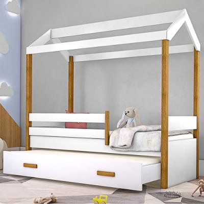 Bicama Montessoriana Solteiro Exclusiv com Colchão MDF Branco Divaloto Móveis