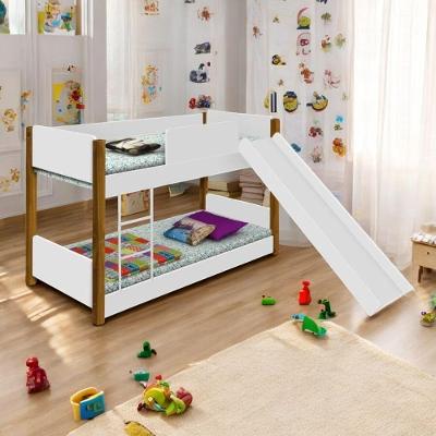 Beliche Infantil Toscana com Escorregador MDF Branco Mel Divaloto Móveis