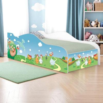 Cama Solteiro Infantil Fazendinha com Colchão MDF Branco Casah