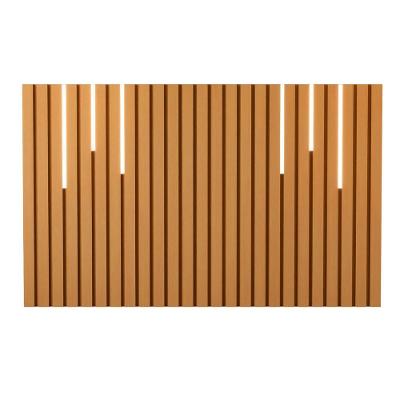 Cabeceira Painel Maya Solteiro Fixação na Parede MDF-MDP com LED Ripada Nature Preto Bechara Móveis