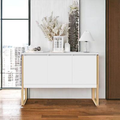 Buffet Vértice Sul 3 Portas MDP 120CM Branco Dourado Casah