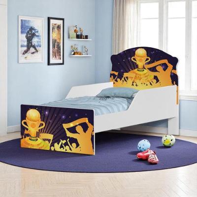 Cama Infantil Campeonato de Bola Mini Cama MDF Branco Cambel Móveis