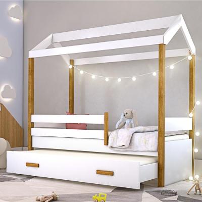Bicama Solteiro Montessoriana com Fio de Luz LED MDF Branco Divaloto Móveis