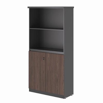 Estante com 3 Prateleiras Safira 2 Portas MDP 82CM Freijo Preto
