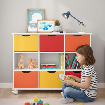 Nicho para Quarto Infantil Nicho Organizador com Rodinhas Portland 6 Gavetas MDP 108CM Branco