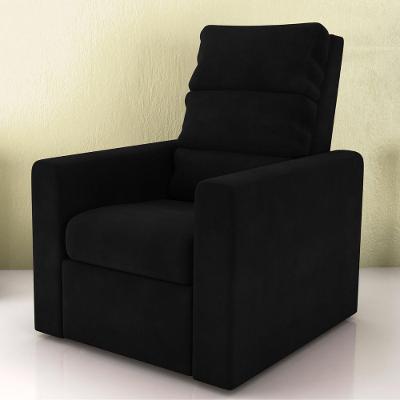 Poltrona Reclinavel Solis com Reclinacao Manual Veludo Preto Matrix 110kg