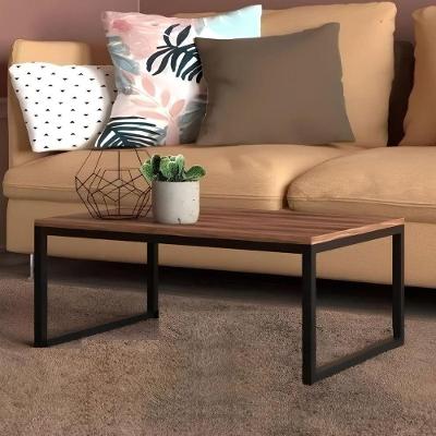Mesa de Centro TH SHOP Retangular MDF Madeira 80CM Amadeirado OFT Móveis