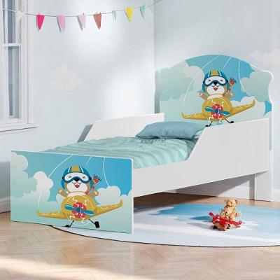 Cama Ursinho Patrulheiro com Colchão MDF Branco Cambel Móveis