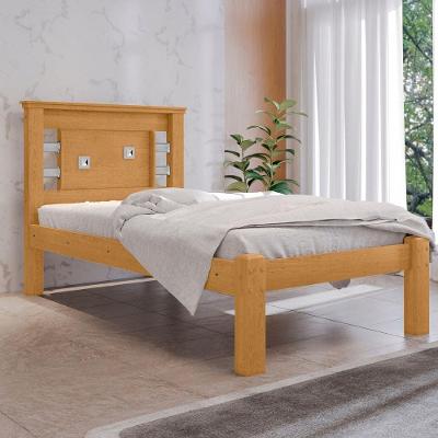 Cama de Solteiro com Colchão Estela Naturalle Off White MDF Marrom Framar