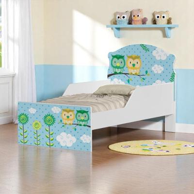 Cama Infantil Corujinhas com Colchão MDF Branco Cambel Móveis