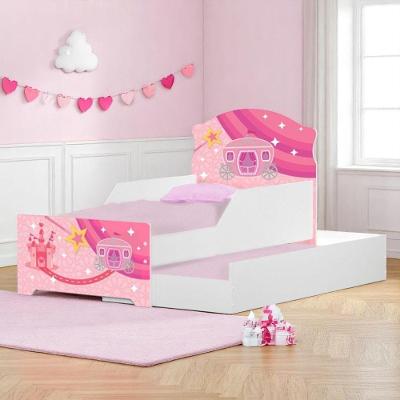 Bicama Infantil Carruagem e Castelo com Colchões MDF Branco Cambel Móveis
