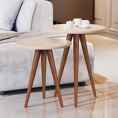 Jogo Lateral Grécia Trieste Redondo MDF Madeira 45CM Pérola Bechara Móveis