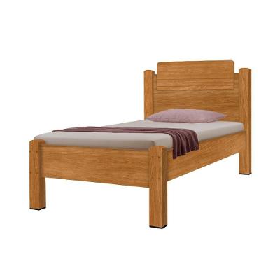Cama Solteiro Aquarel Ripada Nature MDF-MDP Marrom Casah