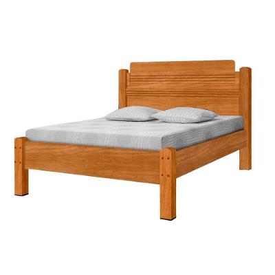 Cama de Casal Jasmim Ripada Nature MDF-MDP Marrom Casah