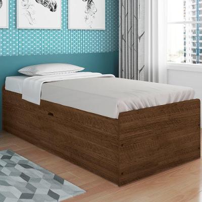 Cama Box com Baú Solteiro Cinthya Malbec Colchão Espuma Framar