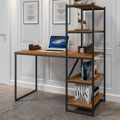 Mesa para Escritório Retangular Alela Moderno sem Gavetas MDP 130CM Preto e Canela Art Panta