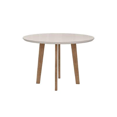 Mesa de Jantar Vale do Nilo 4 Lugares Redonda MDF Off White RV Móveis