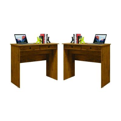 Escrivaninha Retangular Conjunto 2 Saturno Freijo 2 Gavetas MDF-MDP 90CM EJ Móveis
