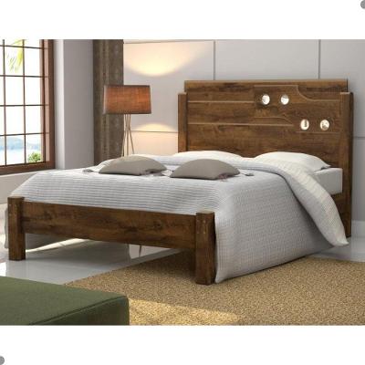 Cama de Casal Cama Luíza Malbec com Cabeceira MDF Marrom Casah 140CM