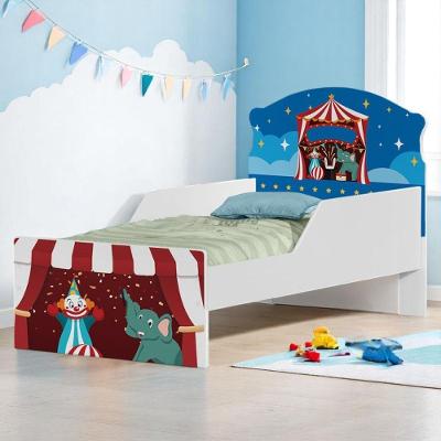 Cama Infantil Circo Feliz MDF Branco com Grade de Proteção Cambel Móveis