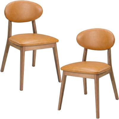 Kit 02 Cadeiras de Jantar Mirela Estrutura Madeira Maciça Couríssimo Marrom Lyam Decor