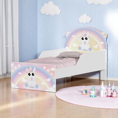 Cama Infantil Unicórnio Bebê com Colchão MDF Branco Solteiro Cambel Móveis