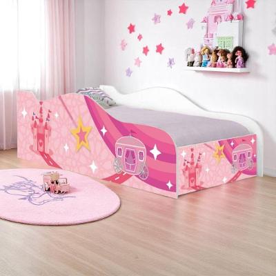 Mini Cama Infantil Carruagem e Castelo com Colchão MDF Branco Solteiro Casah