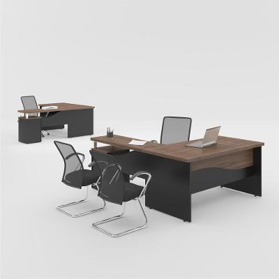Escrivaninha em l Aster Japao 4 Gavetas MDP 196CM Noce Preto Casah