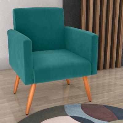 Poltrona Lago Serena para Sala Veludo Espuma D20 Verde Menta Matrix
