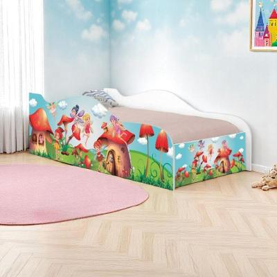 Mini Cama Infantil Fadinhas Meninas com Colchão MDF Branco Solteiro Casah