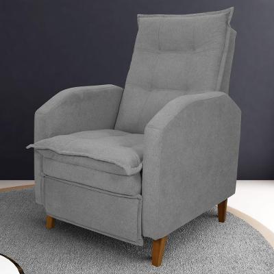Poltrona Reclinável Aurora Veludo Conforto Apoio para Braços e Pés Cinza Matrix