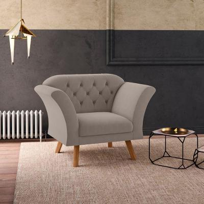 Poltrona Cecilia para Sala Tecido Inca Sépia Framar 97CM