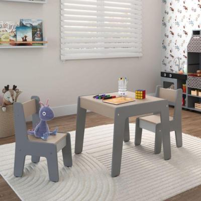 Conjunto de Mesa com Cadeiras Bosque Alto Infantil MDF 50CM Cinza