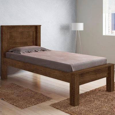 Cama Solteiro com Cabeceira Roma Malbec MDF Marrom Framar