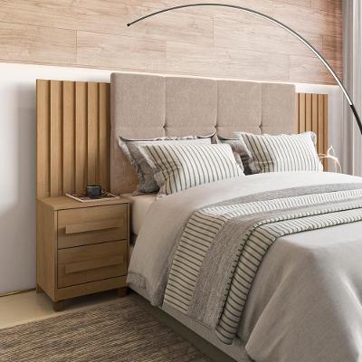 Cabeceira Íris Casal Regulável MDF Cinamomo com Gavetas RV Móveis