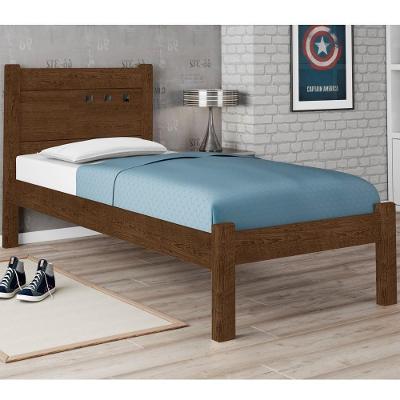 Cama Solteiro Paloma Malbec com Cabeceira MDF Marrom Framar