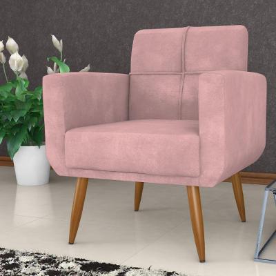 Poltrona Jade para Sala Decorativa Veludo Turkey Rosa Matrix