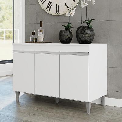 Balcão de Cozinha Calari 3 Portas MDP 120CM Branco AJL Móveis
