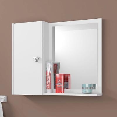 Armário para Banheiro com Espelho Maia 1 Porta MDP 57CM Branco Bechara Móveis