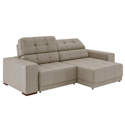 Sofá Lisboa G58 3 Lugares Retrátil e Reclinável 230cm Off White Couro Gran Belo