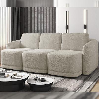 Sofá Cama Varsóvia G33 3 Lugares Retrátil e Reclinável 246cm Bege Gran Belo