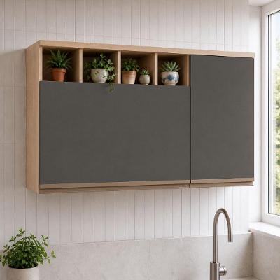 Armário Aéreo Brise 120cm 2 Portas MDP Bater Amadeirado Luciane Móveis