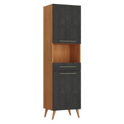Paneleiro para Micro-ondas Favorita 2 Portas 1 Gaveta MDP 15mm 59cm Preto Zanzini Móveis